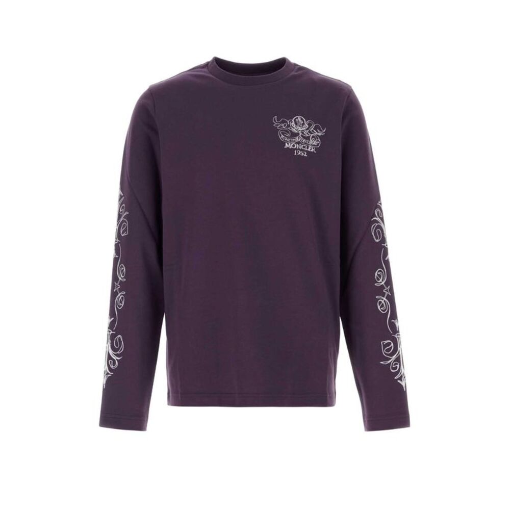 Moncler Men Purple Cotton T-Shirt